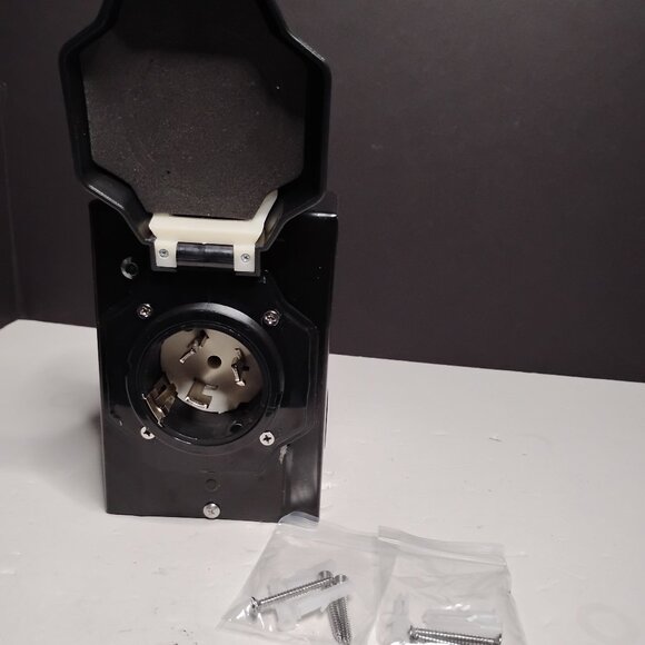 INTERTEK 50 Amp Generator Inlet Box 125/25c Volt RV/EV X1S250PC SS2-50P - Picture 1 of 15